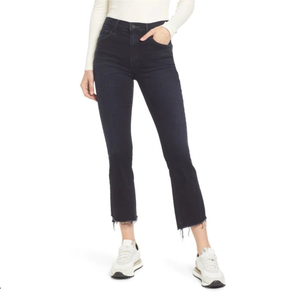 MOTHER Jeans The Insider Step Fray in Night in Paris Blue Black Size 26